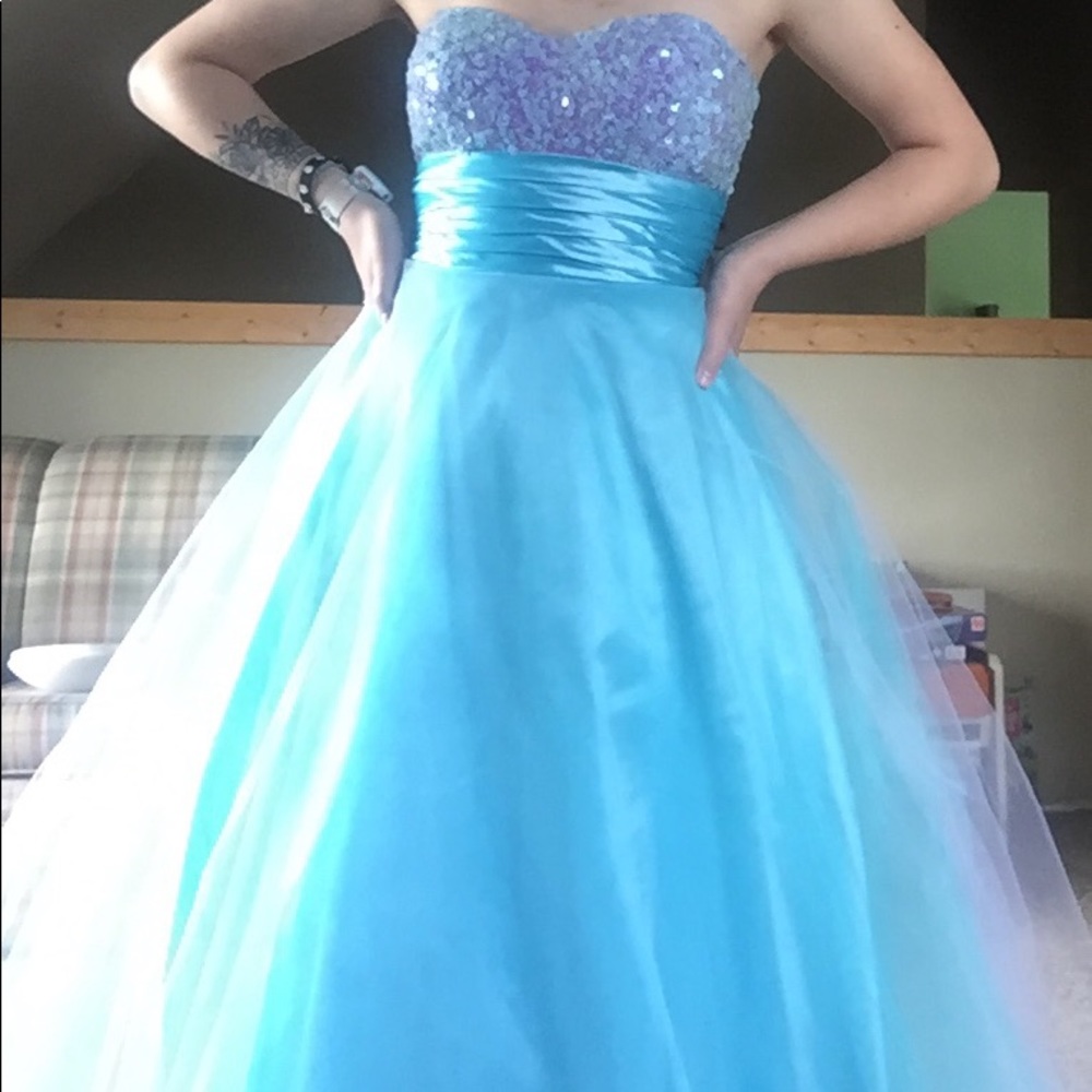 Blue Sequin Gown